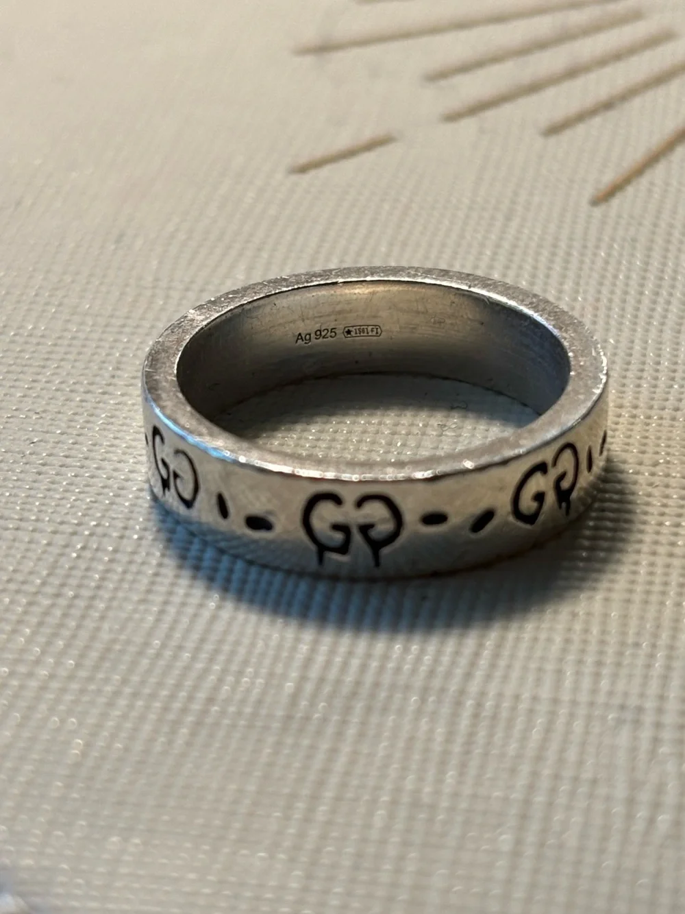 Gucci Ghost Ring Size 9 Sterling Silver